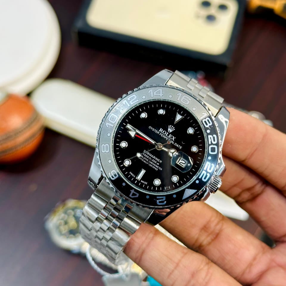 Premium Men's Stainless Steel Analog Watch – Luxury GMT Style