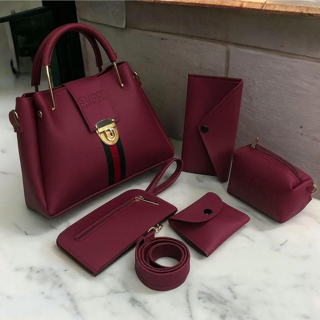 Luxury 5 Piece Women's Handbag Set with Wallet & Shoulder Bag ⭐